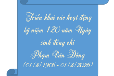 V/v triển khai tổ chức các hoạt động kỷ niệm 120 năm Ngày sinh đồng chí Phạm Văn Đồng