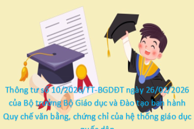V/v triển khai thực hiện Thông tư số 10/2026/TT-BGDĐT ngày 26/02/2026 của Bộ trưởng Bộ Giáo dục và Đào tạo