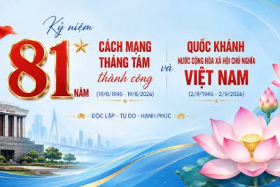 Tuyên truyền kỷ niệm 81 năm Cách mạng Tháng Tám thành công (19/8/1945 – 19/8/2026) và Quốc khánh nước Cộng hòa xã hội chủ nghĩa Việt Nam (02/9/1945 – 02/9/2026)