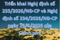 V/v triển khai Nghị định số 233/2026/NĐ-CP và Nghị định số 234/2026/NĐ-CP ngày 26/6/2026 của Chính phủ