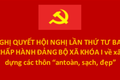 NGHỊ QUYẾT HỘI NGHỊ LẦN THỨ TƯ BAN CHẤP HÀNH ĐẢNG BỘ XÃ KHÓA I về xây dựng các thôn “antoàn, sạch, đẹp”